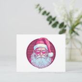 Retro Vintag rosa Santa clus Postkarte (Stehend Vorderseite)