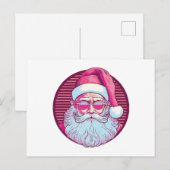 Retro Vintag rosa Santa clus Postkarte (Vorne/Hinten)