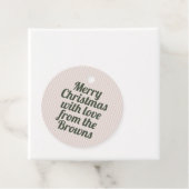 Retro Vintag rosa Streifen Grün Frohe Weihnachten Geschenkanhänger (Beispiel)