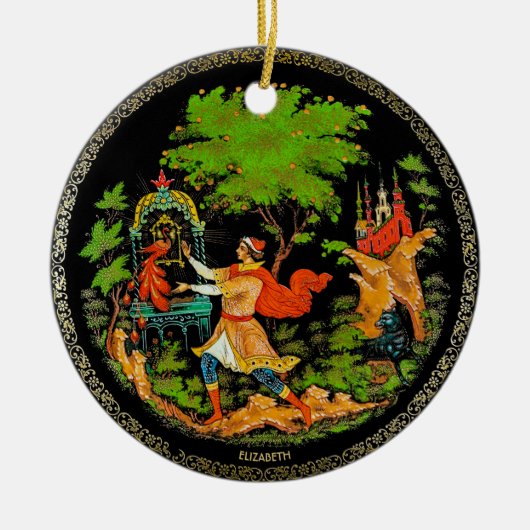 Retro Vintag Russische Märchen Fantasy farbig Keramik Ornament (Vorne)