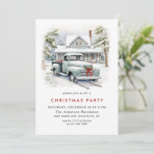 Retro Vintag Sage Farm LKW Weihnachtsfest Party Einladung (Stehend Vorderseite)