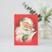 Retro Vintag Santa Claus Postkarte (Stehend Vorderseite)