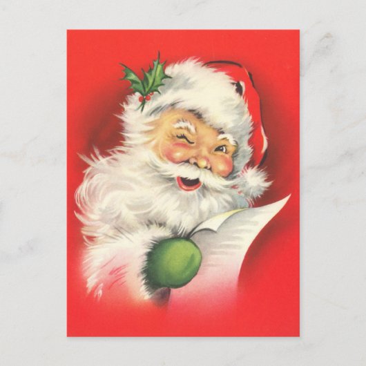 Retro Vintag Santa Claus Postkarte (Vorderseite)