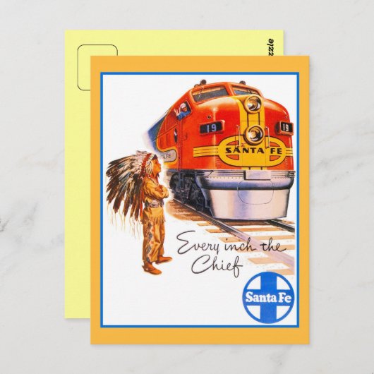 Retro Vintag Santa Fe Hauptbahnhof Postkarte (Vorne/Hinten)