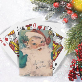 Retro Vintag Santa mit Candy Cane Weihnachten Spielkarten
