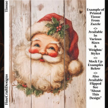 Retro Vintag Santa on Rustic Wood EL1R Decoupage