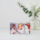 Retro Vintag Santa Zusatzinformationen Visitenkarte (Stehend Vorderseite)