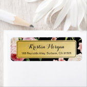 Retro Vintag Schwarz und Gold Schöne Flora (Insitu)