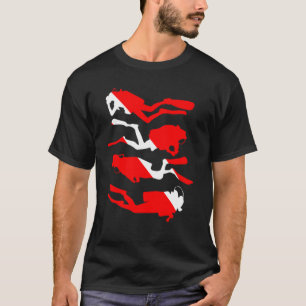 Retro Vintag Scuba Dive Deep Blue Diver Down Flag T-Shirt