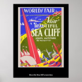 Retro Vintag Sea Cliff Poster (Vorne)
