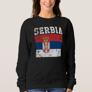 Retro Vintag Serbien Flag Serbische Wurzeln Sweatshirt