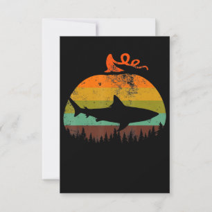 Retro Vintag Shark Pumpkin Halloween Geschenke RSVP Karte