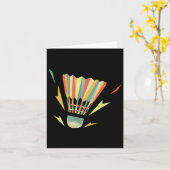 Retro Vintag Shuttle Player Badminton Karte (Gelbe Blume)