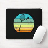 Retro Vintag Shuttle Racket Badminton Player Mousepad (Mit Mouse)
