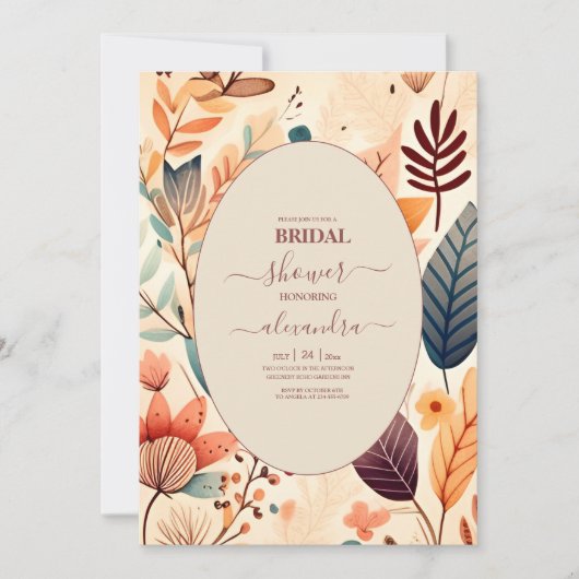 Retro Vintag Sixties Terracotta Bridal Einladung (Vorderseite)