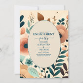 Retro Vintag Sixties Terracotta Verlobung Einladung (Vorderseite)