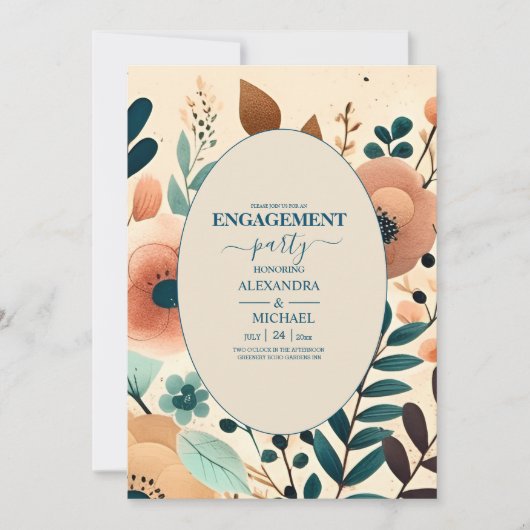 Retro Vintag Sixties Terracotta Verlobung Einladung (Vorderseite)