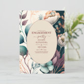 Retro Vintag Sixties Terracotta Verlobung Einladung (Stehend Vorderseite)