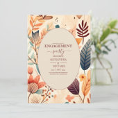 Retro Vintag Sixties Terracotta Verlobung Einladung (Stehend Vorderseite)