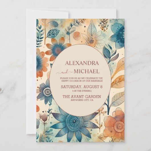 Retro Vintag Sixties Terracotta Wedding Einladung (Vorderseite)