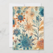 Retro Vintag Sixties Terracotta Wedding Einladung (Rückseite)