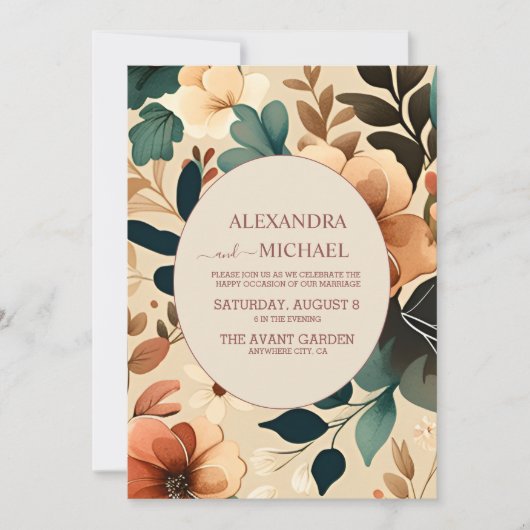 Retro Vintag Sixties Terracotta Wedding Einladung (Vorderseite)