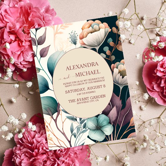 Retro Vintag Sixties Terracotta Wedding Einladung