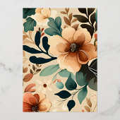 Retro Vintag Sixties Terracotta Wedding Folieneinladung (Rückseite)