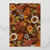 Retro Vintag Sixties Terracotta Wedding Folieneinladung (Rückseite)