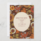 Retro Vintag Sixties Terracotta Wedding Save The Date (Vorderseite)