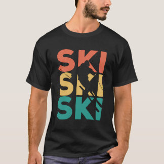 Retro Vintag Skiverleih für Skifahrer T-Shirt