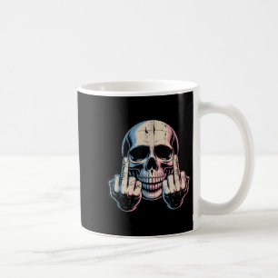 Retro Vintag Skull Face Funny Middle Finger Graph Kaffeetasse