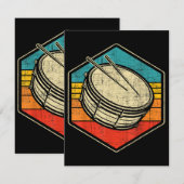 Retro Vintag Snare Drum - Marching Band Drumline Begleitkarte (Vorne/Hinten)