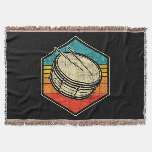 Retro Vintag Snare Drum - Marching Band Drumline Decke (Vorderseite)