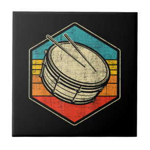 Retro Vintag Snare Drum - Marching Band Drumline Fliese