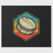 Retro Vintag Snare Drum - Marching Band Drumline Geschenkpapier (Flach)