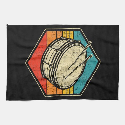 Retro Vintag Snare Drum - Marching Band Drumline Geschirrtuch (Horizontal)