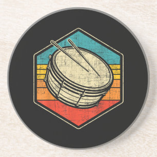 Retro Vintag Snare Drum - Marching Band Drumline Getränkeuntersetzer