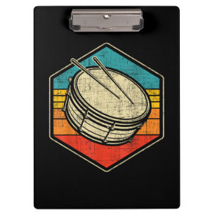 Retro Vintag Snare Drum - Marching Band Drumline Klemmbrett