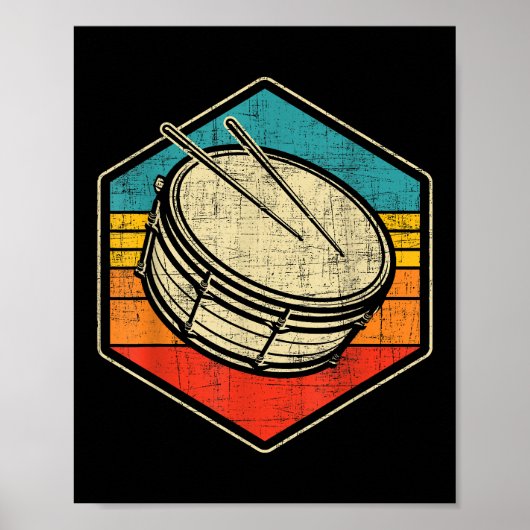 Retro Vintag Snare Drum - Marching Band Drumline Poster (Vorne)