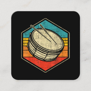 Retro Vintag Snare Drum - Marching Band Drumline Quadratische Visitenkarte