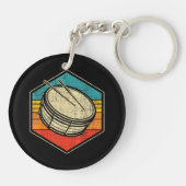 Retro Vintag Snare Drum - Marching Band Drumline Schlüsselanhänger (Rückseite)