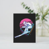 Retro Vintag Snow 80er Ski Feiertagspostkarte (Stehend Vorderseite)