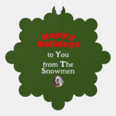 Retro Vintag Snowman Weihnachten Ornament Karte (Rückseite)