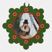 Retro Vintag Snowman Weihnachten Ornament Karte (Vorderseite)