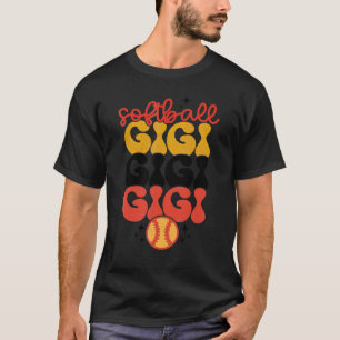 Retro Vintag Softball Gigi Softball Game Day Vib T-Shirt