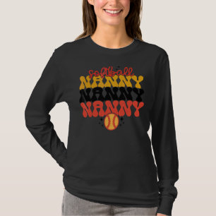 Retro Vintag Softball Nanny Game Day Vibes Mother T-Shirt