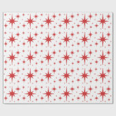 Retro Vintag Stars Rot und Weiß Geschenkpapier (Flach)