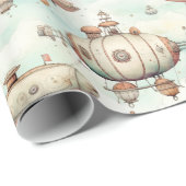 Retro Vintag Steampunk Blimp Geschenkpapier (Rolleneckpunkt)