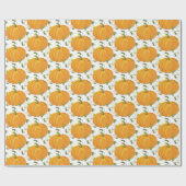 Retro Vintag Style Herbst Pumpkin Geschenkpapier (Flach)